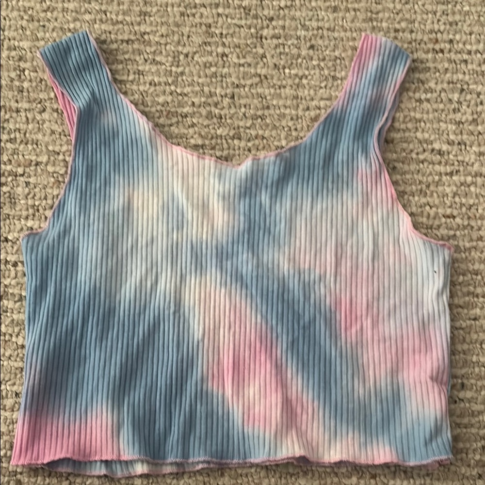 Tie-Dye Ribbed Crop Top